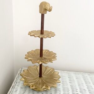 Gold Elephant Tiered Jewelry Stand
